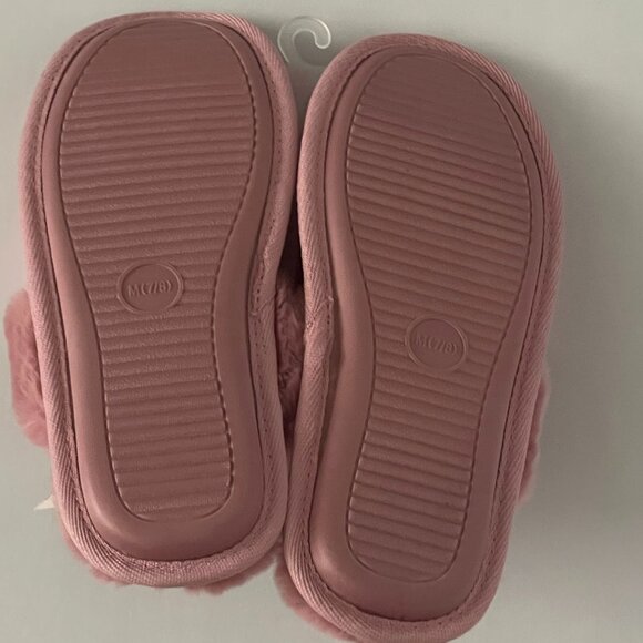 Auden Rae Pink Metallic Scuff Slippers Medium 7/8 Indoor/Outdoor Faux Fur Lined - Picture 2 of 5